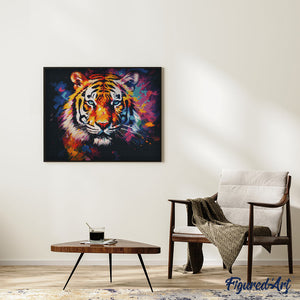 Diamond Painting - Tigre Astratta Colorata