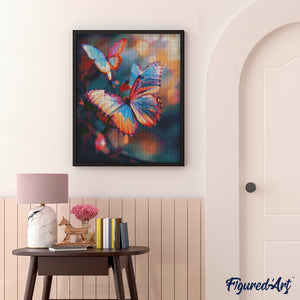 Diamond Painting - Farfalle Vibranti 40x50cm tela già incorniciata