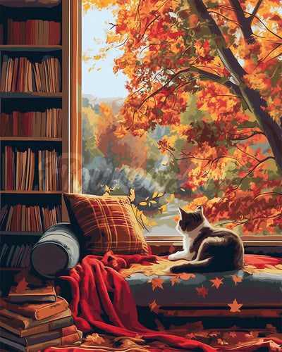 Diamond Painting - Osservando l'autunno 40x50cm tela già incorniciata
