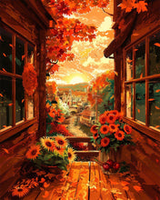 Carica l&#39;immagine nel visualizzatore di Gallery, Diamond Painting - Vista dal balcone in autunno