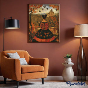 Diamond Painting - Dama autunnale ispirata a Frida Kahlo