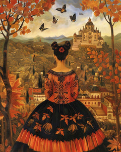 Diamond Painting - Dama autunnale ispirata a Frida Kahlo