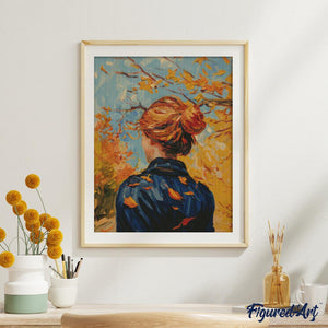 Diamond Painting - Dama autunnale ispirata a Van Gogh