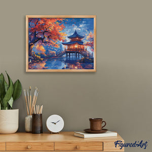 Diamond Painting - Pagoda in una Notte d’Autunno