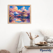 Carica l&#39;immagine nel visualizzatore di Gallery, Diamond Painting - Vista del Tempio con il Monte Fuji