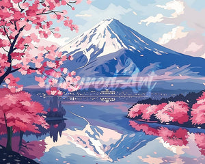 Diamond Painting - Monte Fuji e Sakura in Fiore