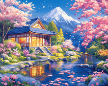 Carica l&#39;immagine nel visualizzatore di Gallery, Diamond Painting - Casa Sakura vicino allo Stagno