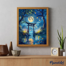 Carica l&#39;immagine nel visualizzatore di Gallery, Diamond Painting - Torii al Chiaro di Luna e Lucciole