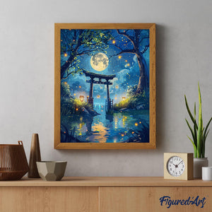 Diamond Painting - Torii al Chiaro di Luna e Lucciole