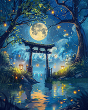 Carica l&#39;immagine nel visualizzatore di Gallery, Diamond Painting - Torii al Chiaro di Luna e Lucciole