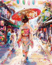 Carica l&#39;immagine nel visualizzatore di Gallery, Diamond Painting - Ragazza in Yukata sulla Strada Festiva