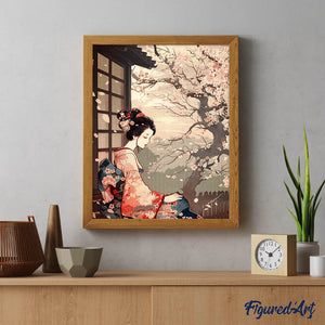 Diamond Painting - Donna in Kimono Vintage e Sakura