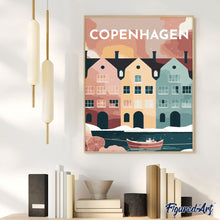 Carica l&#39;immagine nel visualizzatore di Gallery, Dipingere con i numeri - Poster di viaggio a Copenaghen