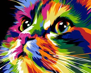 Dipingere con i numeri - Pop Art Gatto Carino Figured'Art