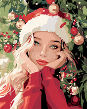 Carica l&#39;immagine nel visualizzatore di Gallery, Dipingere con i numeri - Dolce ragazza a Natale Figured&#39;Art