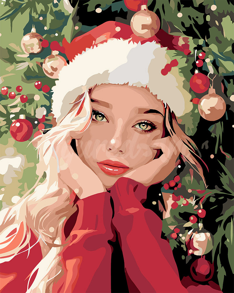 Dipingere con i numeri - Dolce ragazza a Natale Figured'Art