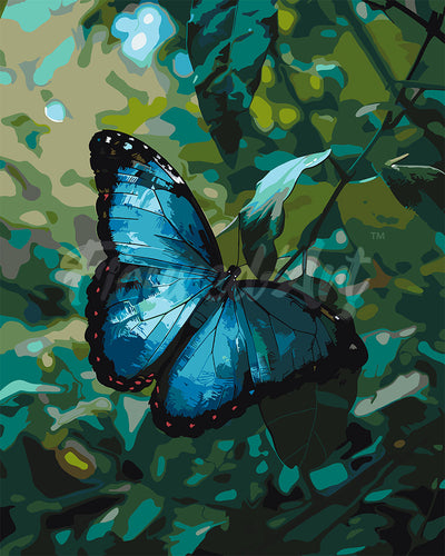 Dipingere con i numeri - Farfalla Morpho Blu Figured'Art