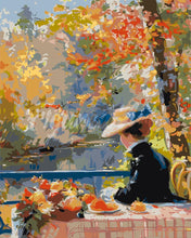 Carica l&#39;immagine nel visualizzatore di Gallery, Dipingere con i numeri - Dama autunnale ispirata a Renoir Figured&#39;Art