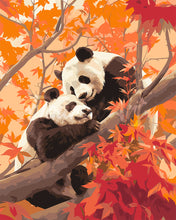 Carica l&#39;immagine nel visualizzatore di Gallery, Dipingere con i numeri - Panda gemelli in Autunno Figured&#39;Art