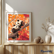 Carica l&#39;immagine nel visualizzatore di Gallery, Dipingere con i numeri - Panda gemelli in Autunno