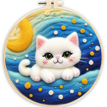 Carica l&#39;immagine nel visualizzatore di Gallery, Needle Felting Gatto in un Mare di Stelle