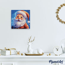 Carica l&#39;immagine nel visualizzatore di Gallery, Mini Kit da Dipingere con i Numeri 20x20cm con cornice - Sorridente Babbo Natale