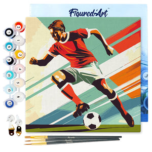 Mini Kit da Dipingere con i Numeri 20x20cm con cornice - Poster Sportivo Calcio