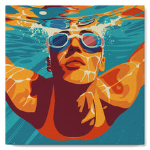 Carica l&#39;immagine nel visualizzatore di Gallery, Mini Kit da Dipingere con i Numeri con cornice - Poster Sportivo Nuoto