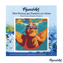 Carica l&#39;immagine nel visualizzatore di Gallery, Mini Kit da Dipingere con i Numeri 20x20cm con cornice - Poster Sportivo Nuoto