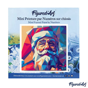 Mini Kit da Dipingere con i Numeri 20x20cm con cornice - Babbo Natale poligonale