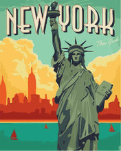 Carica l&#39;immagine nel visualizzatore di Gallery, Dipingere con i numeri - Poster di viaggio a New York City Figured&#39;Art