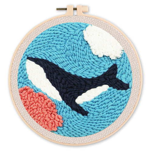 Punch Needle Orca nel mare