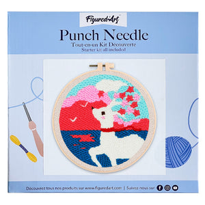 Punch Needle Kit Cerbiatta e fiori di ciliegio
