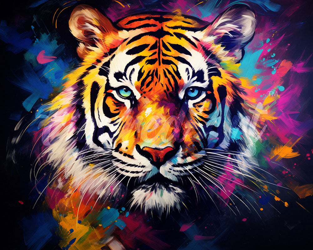 Diamond Painting - Tigre Astratta Colorata