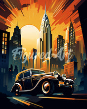 Carica l&#39;immagine nel visualizzatore di Gallery, Diamond Painting - Auto in New York Art Deco