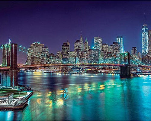 Diamond Painting - Fiume e grattacieli di New York