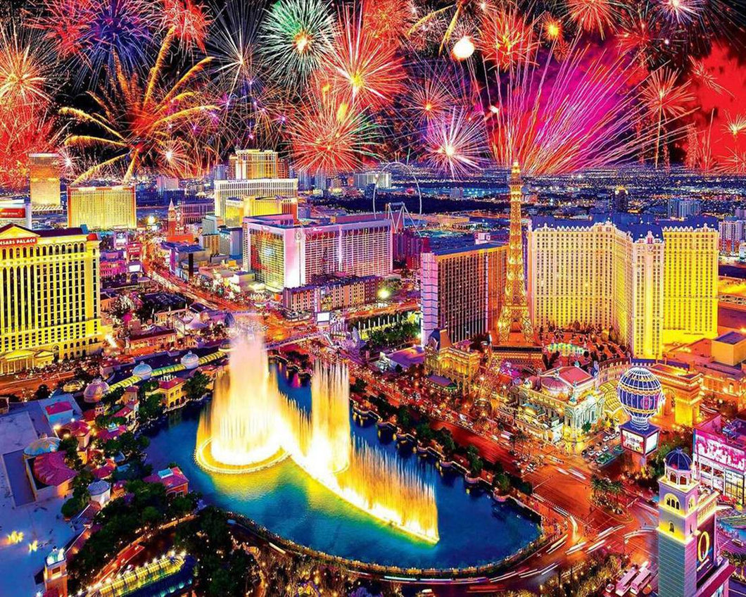 Diamond Painting - Fuochi d'artificio a Las Vegas