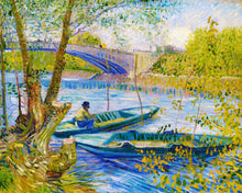 Carica l&#39;immagine nel visualizzatore di Gallery, Ricamo a Punto Croce - Pesca in primavera, ponte di Clichy - Van Gogh