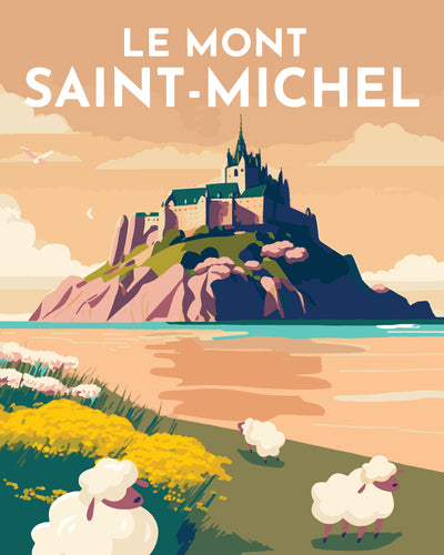 Dipingere con i numeri - Poster di viaggio a Mont Saint-Michel