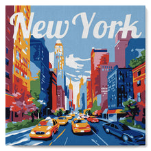 Carica l&#39;immagine nel visualizzatore di Gallery, Mini Kit da Dipingere con i Numeri con cornice New York City