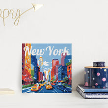 Carica l&#39;immagine nel visualizzatore di Gallery, Mini Kit da Dipingere con i Numeri 20x20cm con cornice New York City