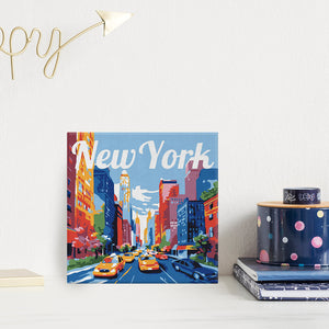 Mini Kit da Dipingere con i Numeri 20x20cm con cornice New York City