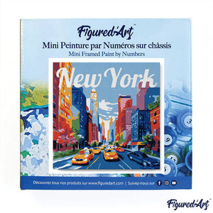 Mini Kit da Dipingere con i Numeri 20x20cm con cornice New York City