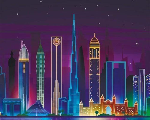 Dipingere con i numeri - Città Asiatica Di Notte