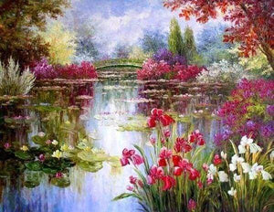 Diamond Painting - Fiori E Lago