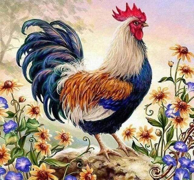 Diamond Painting - Gallina E Fiori