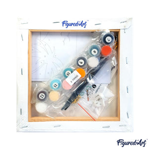 Mini Kit da Dipingere con i Numeri 20x20cm con cornice Lucerna