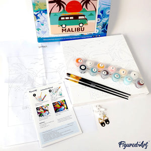 Mini Kit da Dipingere con i Numeri 20x20cm con cornice Tigre del Bengala Tropicale