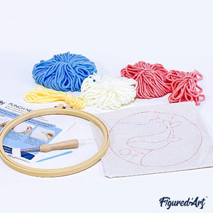 Punch Needle Kit Candy Cane con fiocco