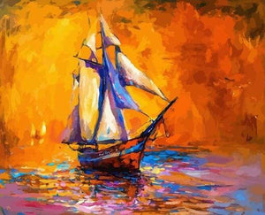 Dipingere con i numeri - Barca A Vela In Mare